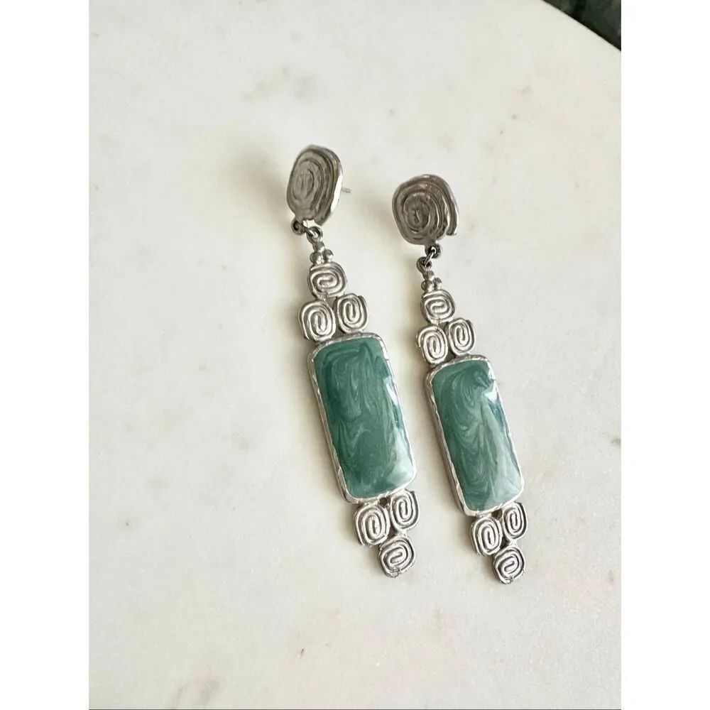 Turquoise color blue dangle earrings